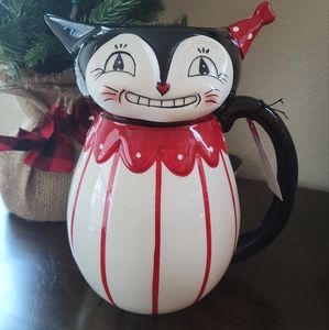 Johanna Parker Carnival Cottage Cat Pitcher